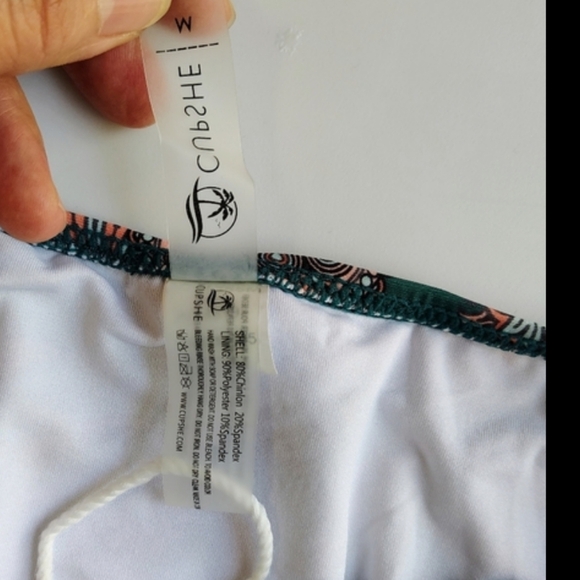 NWOT Cupshe Floral Mandala Strappy Bikini Bottom - Green Full Stretch sz M. - Picture 9 of 12